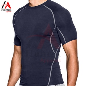 Hamza Apparels-Camiseta deportiva para hombre, diseño deportivo azul marino, cuello redondo, absorbe la humedad, 100% tela de algodón - Product Image 4