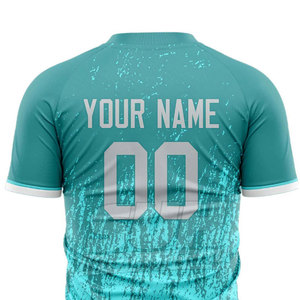 เสื้อฟุตบอลสั้นแบบซับลิเมชั่นพิมพ์ลายโลโก้ตามสั่งสไตล์ใหม่ ผลิตจากโพลีเอสเตอร์ 100% แห้งเร็ว ระบายอากาศได้ดี เป็นมิตรกับสิ่งแวดล้อม ขายส่ง - Product Image 4