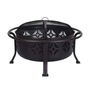 Brasero Redondo de Metal para Exteriores, Brasero Portátil para Leña, Chimenea para Jardín o Patio, Brasero de Acero con Soporte - Product Image 4