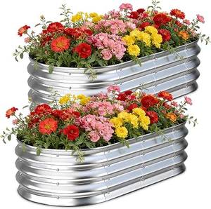 Farmhouse Galvanized Planter Pot With Rustic <b>Country</b> Style For Flowers Herbs Succulents <b>Garden</b> Decoration Patio Landscaping - Product Image 1