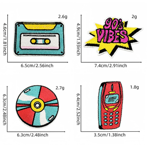 Patch brodé rétro disco écologique à thermocoller en gros - Product Image 5