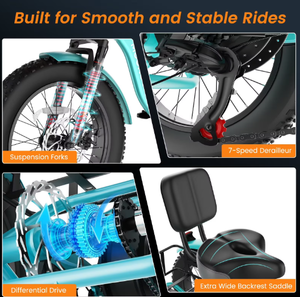 MEILLEURE OFFRE 4 NOUVEAUX vélos pliants 750W 48V avec paniers avant et arrière pour hommes, femmes et seniors - Product Image 3