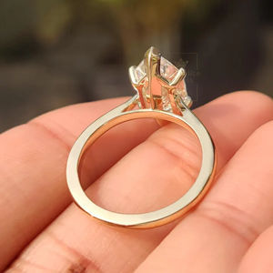 New Design Marquise Cut Moissanite Leaf <b>Ring</b> 925 Sterling <b>Silver</b> Rhodium Plated Engagement Wedding Women Fine Jewelry Gift - Product Image 5