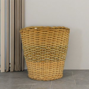 Eco-friendly Round Rattan & Seagrass <b>Woven</b> <b>Basket</b> A versatile solution for planters waste bins and storage - Product Image 1