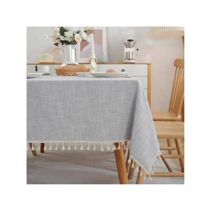 Nappe de 4 pieds inspirée de la ferme bleu blanc 100% coton broderie salle à manger décontractée séchage rapide lavable en Machine caractéristique jetable - Product Image 2