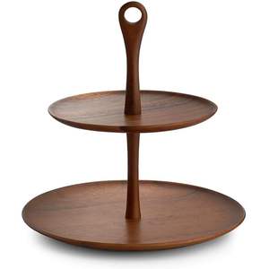 Soporte de madera resistente para pasteles con plataforma elevada para eventos de catering, buffet y presentación en vitrina de panadería - Product Image 2