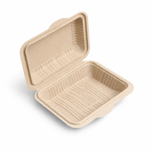 Contenedor de Alimentos Ecológico de Bagazo, Tipo Concha, 13x6 Pulgadas | Caja desechable de pulpa de caña de azúcar para llevar, para restaurantes y envasado de aperitivos - Product Image 2
