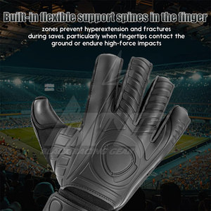 Custom Professional Goalkeeper <b>Gloves</b> <b>with</b> Customized German Contact Latex Palm Strong <b>Grip</b> Finger Protection Football Match - Product Image 5