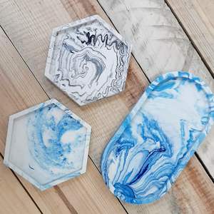 Plateaux en résine ovales et ronds minimalistes, décoration d'intérieur originale et créative pour des intérieurs propres et élégants - Product Image 4