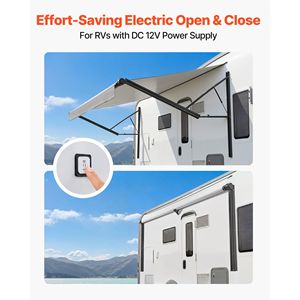 Motorized RV <b>Awning</b> Complete Kit 17.06FT <b>Electric</b> Retractable Aluminum Frame Waterproof PVC Fabric - Product Image 3