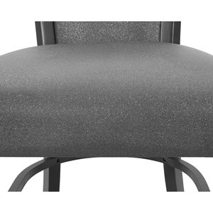 2 Sedie da Pranzo Contemporanee Glamour con Schienale Alto, Rivestimento in Tessuto Grigio Felpato, Struttura in Legno Nero Lucido, Imbottite e Imbottigliate - Product Image 3