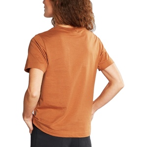 T-shirt décontracté pour femme, coupe courte, 100 % coton respirant, motif uni, avec broderie personnalisée du logo BD - Product Image 2