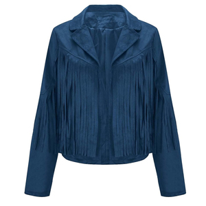 Best Selling Women's Adults Winter Cow Suede <b>Leather</b> Fringe <b>Jackets</b> Stylish Comfortable <b>Long</b> Sleeve Knitted Breathable - Product Image 1