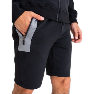 ชุดเซ็ตเสื้อฮู้ดดี้และกางเกงขาสั้นผ้าคอตตอนถักเนื้อหนา ระบายอากาศได้ดี ออกแบบโลโก้ได้ตามต้องการ สำหรับผู้ชาย สวมใส่สบายๆ ในฤดูร้อน - Product Image 5