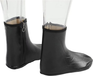 PU Leather Waterproof <b>Men's</b> Winter Floor <b>Socks</b> with Zipper <b>Warm</b> Anti-Slip Ankle Cover for Camping Fishing Hunting - Product Image 4