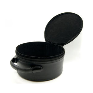 Monedero Redondo de Cuero Negro Royal Arch con Cremallera y Asa, Diseño Duradero para Bordados y Manualidades - Product Image 5
