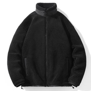 Vestes d'hiver pour hommes en sherpa, doublées de polaire, chaudes, épaisses, décontractées, avec col en fourrure, grandes tailles. - Product Image 1