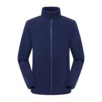 Veste décontractée unisexe en polaire de haute qualité avec broderie sur le devant, personnalisable, OEM, vente en gros, fermeture éclair intégrale, poche poitrine, grandes tailles, hiver