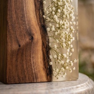 Dried Flower Resin American Eco-Friendly Cremation Urn Personalized Floral Wooden Memorial <b>for</b> Human Pet Baby <b>Ashes</b> Sympathy - Product Image 3