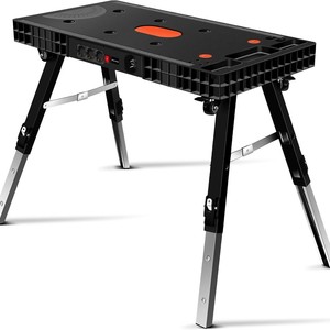 Banc de travail multifonctionnel portable 5-en-1 pour le travail du bois et la rénovation avec alimentation électrique et porte-outils - Product Image 4