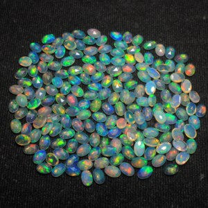Opale naturelle éthiopienne Welo, taille rose, dos plat, 6x4mm, forme ovale, pour la création de bijoux - Product Image 5