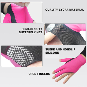 Adult Snooker Training Wear 3 Finger Snooker <b>Gloves</b> Spandex Material Non-Slip <b>Moisture</b> Wicking Unisex Sports <b>Gloves</b> Factory - Product Image 4