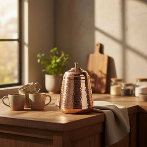 Recipiente Multiusos de Metal Martillado Estilo Vintage para Frutos Secos, Té y Especias, Decoración Redonda para Mesa, Adorno Duradero para Cocina - Product Image 1
