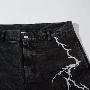 Jean baggy vintage personnalisé brodé pour homme, coupe large, style streetwear, denim gothique, hip-hop, coupe ample, pantalon oversize - Product Image 4