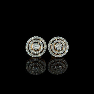 Pendientes de oro amarillo premium con diamante natural, color EF, corte brillante redondo, 0.89 ct, claridad VVS/VS, joyería fina, pendientes de lujo. - Product Image 1