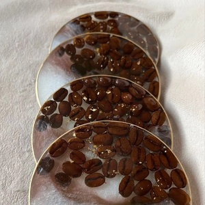 Resin <b>Coasters</b> <b>Set</b> Handmade Classic Eco-Friendly Natural Resin <b>Coaster</b> Rustic Modern Drink Mats - Product Image 1