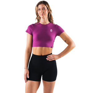 Camiseta Corta para Mujer, Manga Corta, Ajuste Elástico, Tela Suave y Ligera, Deportiva, Casual, para Uso Diario, Yoga, Gimnasio - Product Image 1