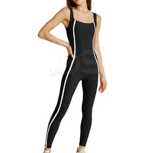 Mono de yoga transpirable para mujer, sin mangas, de una pieza, de cintura alta, ropa deportiva ajustada, tela elástica para gimnasio - Product Image 1