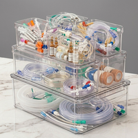 Boîtes de rangement rectangulaires en plastique PET transparent Induspatch durables pour trousse médicale, capacité de 450 ml à 4000 ml, pour la conservation des aliments