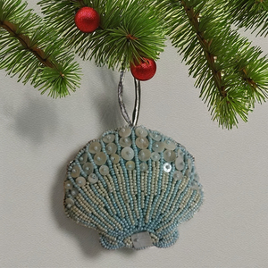 Adorno Navideño Hecho a Mano en India, Decoración para el Hogar, Bordado con Hilo Dorado, Trabajo con Cuentas, Ecológico, Hermoso Árbol de Navidad Colgante - Product Image 3