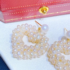 Boucles d'oreilles pendantes en forme de cœur de style coréen, populaires, multi-couches, avec irrégularités de couleurs vives, hautement recommandées - Product Image 3