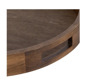 ถาดใส่กาแฟไม้ไผ่ทรงกลมสวยงามถาดเสิร์ฟแบบพรีเมียมขนาดสั่งทำขายส่งจากโรงงานหัตถกรรมไม้ - Product Image 3