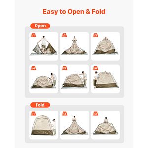 Tenda Doccia da Campeggio Pieghevole a 2 Stanze con Picchetti e Corde, Materiale Oxford 150D, Borsa per il Trasporto, Barra Trasversale, Spogliatoio Doppio per la Massima Privacy - Product Image 6
