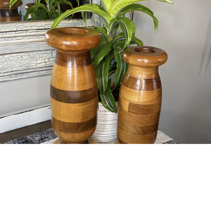 เชิงเทียนไม้ทำมือ ดีไซน์วินเทจแบบเรียบง่าย สำหรับตกแต่งบ้าน ห้องนั่งเล่น ห้องนอน สำนักงาน ตกแต่งโต๊ะคริสต์มาส - Product Image 2