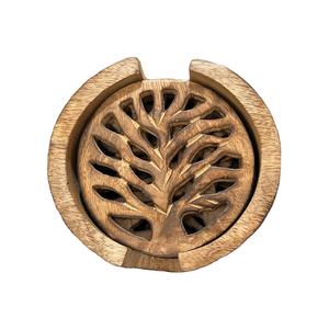 ที่รองแก้วบาร์ไม้สําหรับเครื่องดื่มร้อนและเย็น-ที่รองแก้วค็อกเทลตกแต่ง-ทําจากชุดที่รองแก้วทรงกลมไม้ตามฤดูกาล - Product Image 1