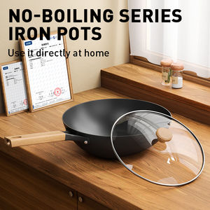 Wok de Fondo Redondo para Uso Comercial, Calidad Profesional, Eficiente en el Consumo de Calor, Capacidad de 20L, Mango de Madera, Construcción de Acero Inoxidable, Apto para Lavavajillas - Product Image 2