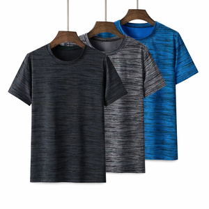 Camiseta deportiva de manga corta para hombre, personalizada, de punto sólido, cuello redondo, transpirable, de seda helada, de secado rápido, talla grande - Product Image 5
