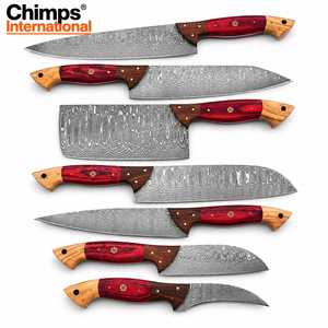Juego de 7 Cuchillos de Cocina Japoneses Afilados, Hojas de Acero de Damasco, Construcción de 67 Capas, Mangos de Madera, Diseño Ambidiestro, Hechos a Mano - Product Image 2
