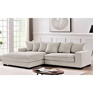 Divano Sezionale di Lusso da 102,4 Pollici con Chaise Longue a L, 2 Pezzi, Orientabile a Sinistra, Imbottito per Arredamento Soggiorno di Lusso - Product Image 1