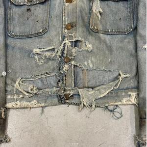 Veste en jean pour homme personnalisable OEM, décontractée, automne/hiver, coupe oversize, boutonnée, délavée, poches latérales, 100 % coton, écologique - Product Image 6