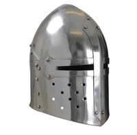 Casque médiéval authentique, armure historique, protection de la tête conçue pour les événements chevaliers, le cosplay et les collections d'exposition
