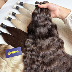 Extensiones de Cabello Humano RUSA al por Mayor, Cabello Vietnamita Ondulado/Rizado/Onda Natural, Marrón Oscuro, 22 Pulgadas - Product Image 3