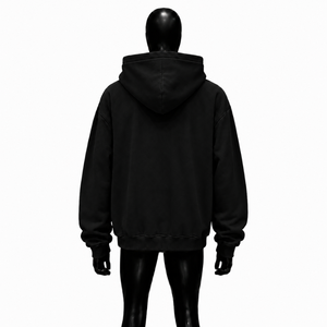 Sweat à capuche noir World Peace, coupe oversize, streetwear, pull à imprimé graphique, unisexe, décontracté, en molleton, mode urbaine - Product Image 2