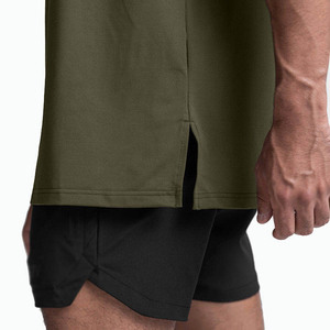 Camiseta de Manga Corta para Hombre, Color Verde Oliva, Cuello Redondo, Corte Regular, Algodón Jersey, Estilo Casual, con Logotipo Estampado en la Parte Delantera, Transpirable - Product Image 5