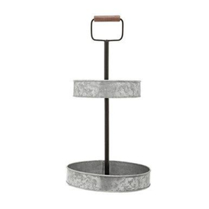 High Quality Antique 3 Tier Galvanized Metal Cake Stand Farmhouse Tiered Serving <b>Tray</b> for Wedding Party and Dessert Display - Product Image 3