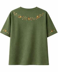 Camiseta Personalizada Verde Oliva para Mujer, con Estampado Gráfico, Cuello Redondo, Algodón Suave, Manga Corta, Informal, Ligera y Cómoda para Verano - Product Image 2